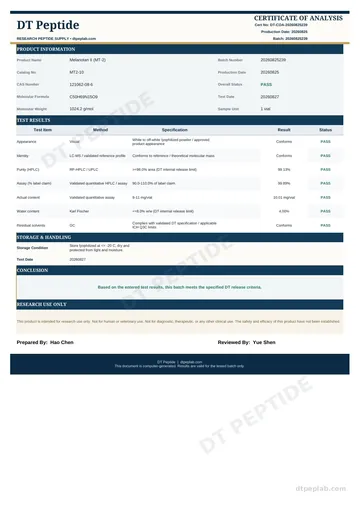 MT2-10 COA